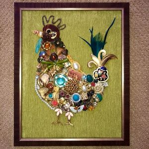 Antique Brooches “Rooster” - Original Design Frame